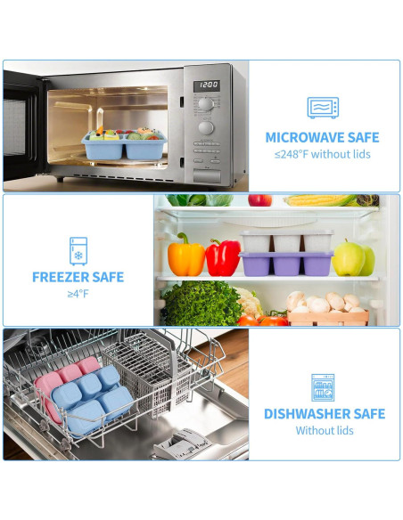 MaMix Bento Box 4 Piezas - Caja de Almuerzo 5 Compartimentos