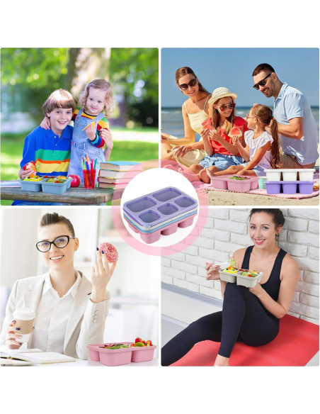 MaMix Bento Box 4 Piezas - Caja de Almuerzo 5 Compartimentos