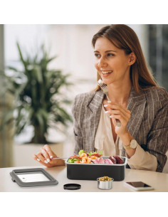 Caja Bento de Acero Inoxidable Bakpoco 1250ml A Prueba de Fugas 2