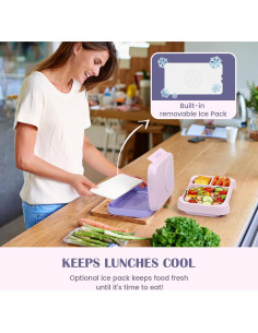 Caja Bento Caperci 1300ml a Prueba de Fugas con Hielo Removible 2