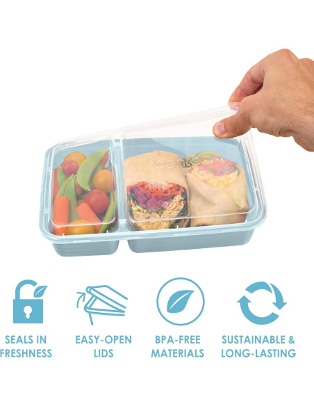 Set de 20 Contenedores de Comida Bentgo 2 Compartimentos BPA Libre Set de 20 Contenedores de Comida Bentgo 2 Compartimentos BPA Libre