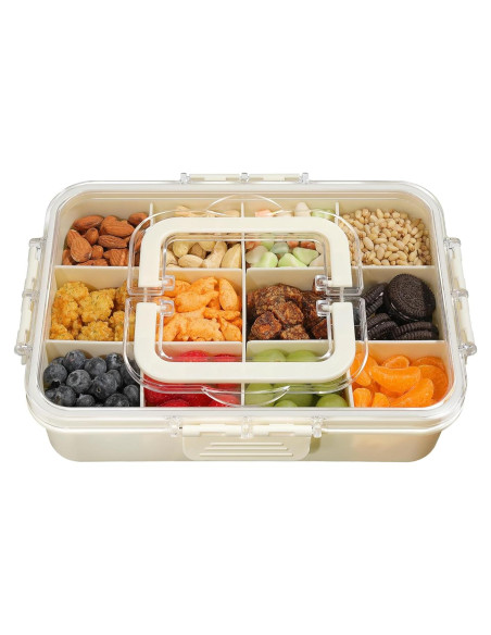 Contenedor de Snack Xyptorix 12 Compartimentos Blanco Marfil Contenedor de Snack Xyptorix 12 Compartimentos Blanco Marfil