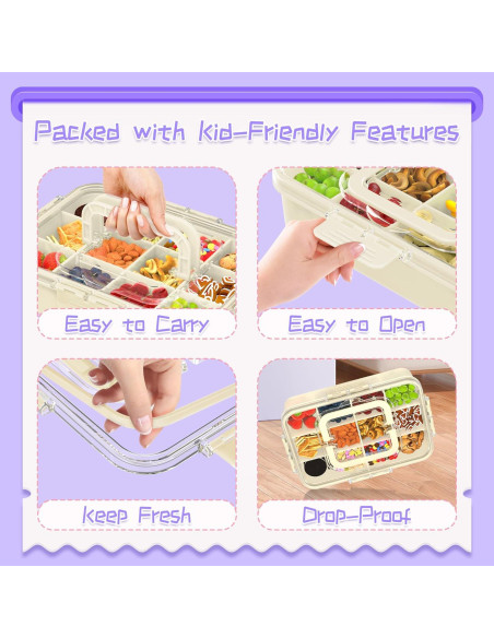 Contenedor de Snack Xyptorix 12 Compartimentos Blanco Marfil Contenedor de Snack Xyptorix 12 Compartimentos Blanco Marfil