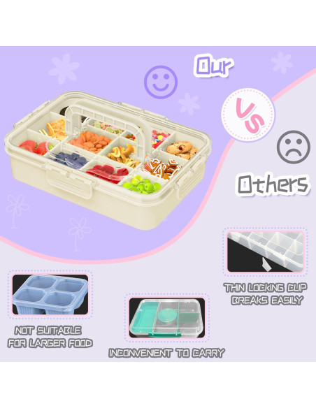 Contenedor de Snack Xyptorix 12 Compartimentos Blanco Marfil Contenedor de Snack Xyptorix 12 Compartimentos Blanco Marfil