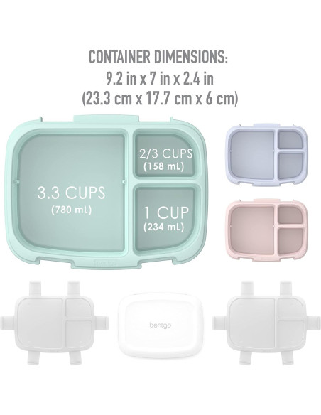 Bentgo Fresh Set de 3 Cajas de Almuerzo Reutilizables 1.2L
