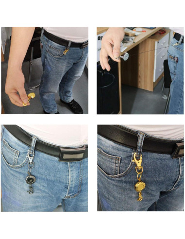 Cadena de Llave Retráctil Zinc 60cm Negra H-Cadenas-B1