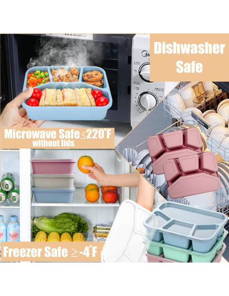 Set de 15 Cajas Bento Aellabus 4 Compartimentos 1000ml Set de 15 Cajas Bento Aellabus 4 Compartimentos 1000ml