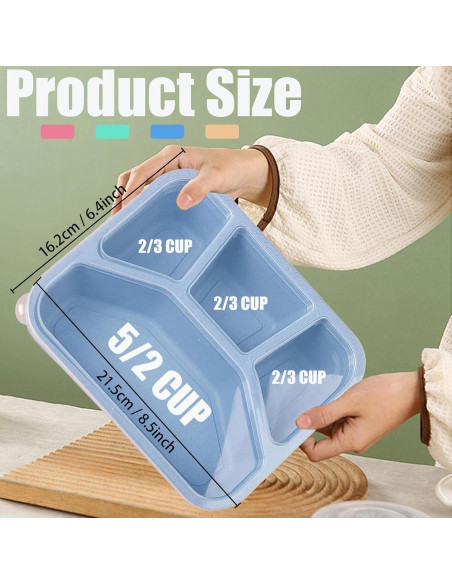 Set de 15 Cajas Bento Aellabus 4 Compartimentos 1000ml Set de 15 Cajas Bento Aellabus 4 Compartimentos 1000ml