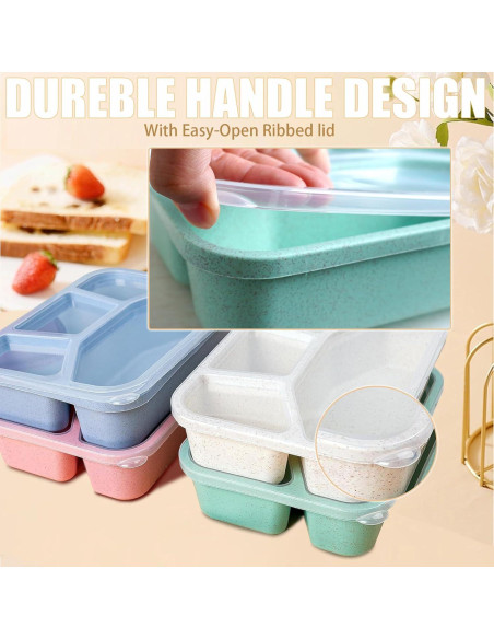 Set de 15 Cajas Bento Aellabus 4 Compartimentos 1000ml Set de 15 Cajas Bento Aellabus 4 Compartimentos 1000ml