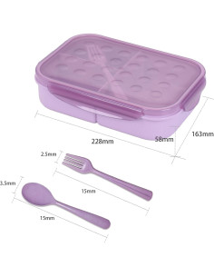 Caja de Almuerzo ASYH Bento Box 3 Compartimentos 1150ml 2