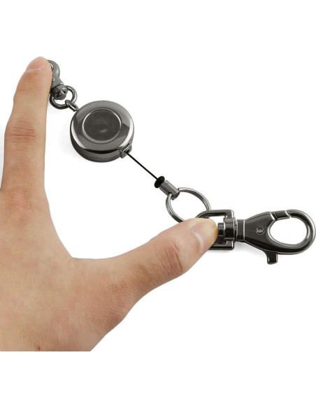 Cadena de Llave Retráctil Zinc 60cm Negra H-Cadenas-B1