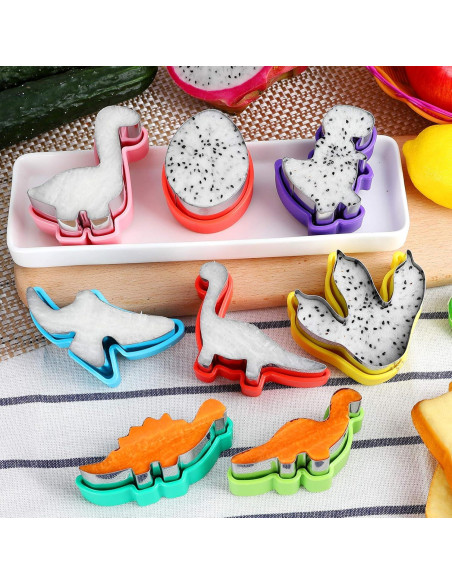 Cortadores de Galletas Dinosaurio CokiArt 8 Piezas Acero Inoxidable