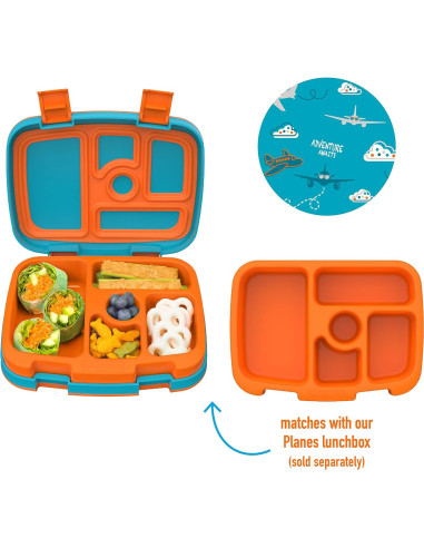 Bandeja Bentgo Kids Aviones - Reutilizable, 5 Compartimentos