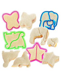 Cortadores de Sándwich Bentology 4 pk - Elefante, Estrella, Mariposa, Dino