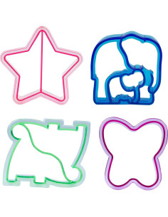 Cortadores de Sándwich Bentology 4 pk - Elefante, Estrella, Mariposa, Dino 2