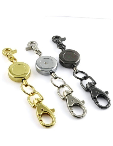 Cadena de Llave Retráctil Zinc 60cm Negra H-Cadenas-B1