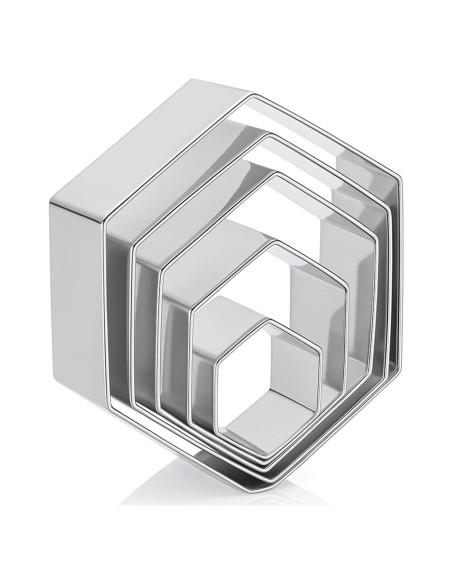 Juego de Cortadores de Galletas Hexagonales 5 Piezas Giantree Juego de Cortadores de Galletas Hexagonales 5 Piezas Giantree