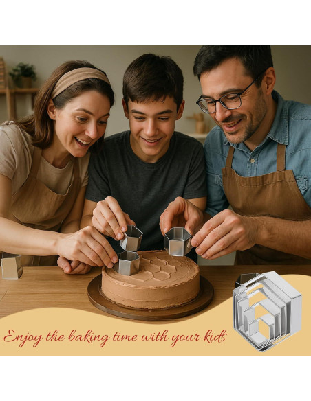 Juego de Cortadores de Galletas Hexagonales 5 Piezas Giantree Juego de Cortadores de Galletas Hexagonales 5 Piezas Giantree