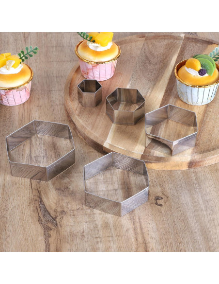 Juego de Cortadores de Galletas Hexagonales 5 Piezas Giantree Juego de Cortadores de Galletas Hexagonales 5 Piezas Giantree