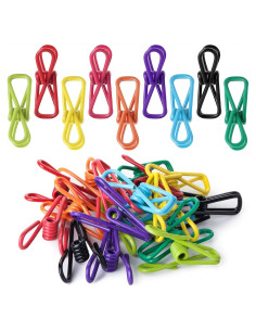 30 Pinzas de Ropa de Colores Skrnrhrery 5.5 cm Acero PVC