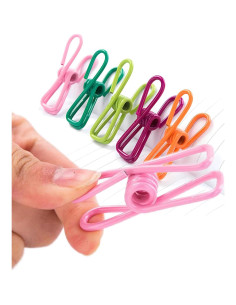 30 Pinzas de Ropa de Colores Skrnrhrery 5.5 cm Acero PVC 2