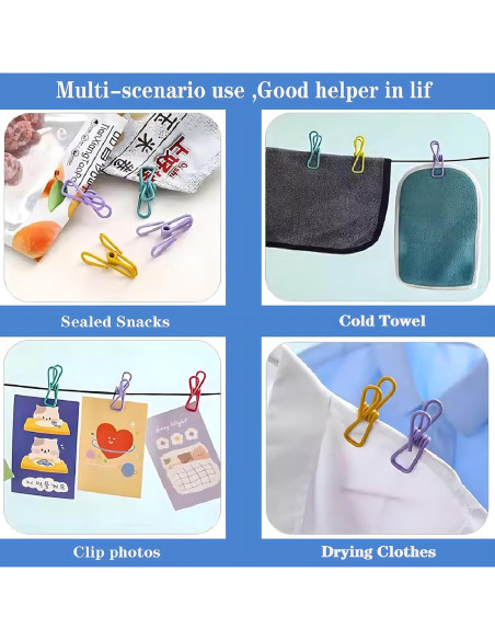 30 Pinzas de Ropa de Colores Skrnrhrery 5.5 cm Acero PVC