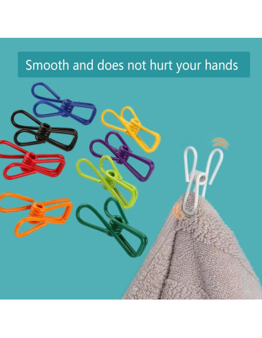 30 Pinzas de Ropa de Colores Skrnrhrery 5.5 cm Acero PVC