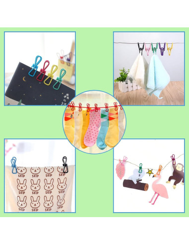 30 Pinzas de Ropa de Colores Skrnrhrery 5.5 cm Acero PVC