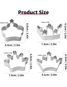 Cortadores de Galletas 4 Pcs SK Acero Inoxidable Formas Rey Reina 2