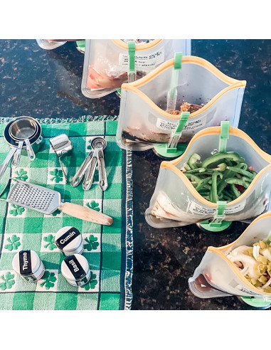 Soporte de bolsa de alimentos Ruibo, paquete de 2, verde