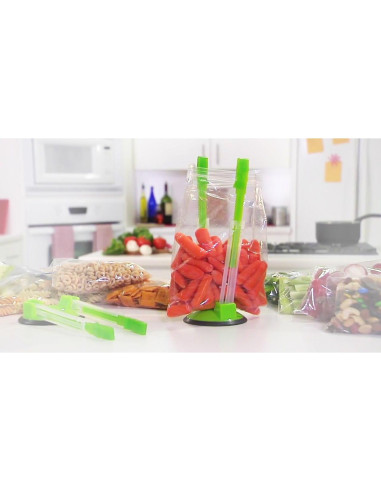 Soporte de bolsa de alimentos Ruibo, paquete de 2, verde