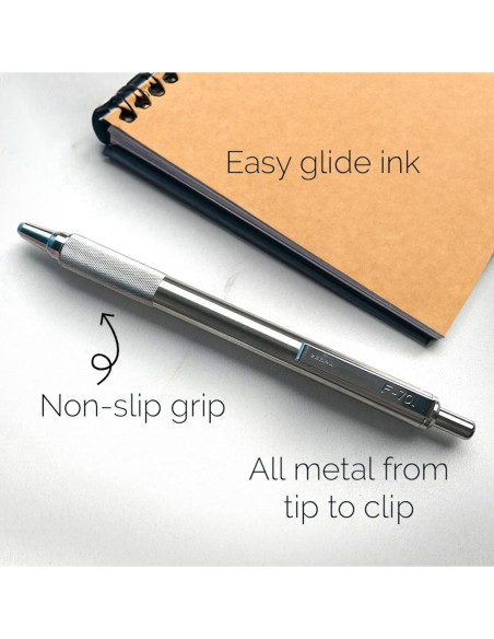 Bolígrafo retráctil Zebra Pen F-701 acero inoxidable 0.5mm
