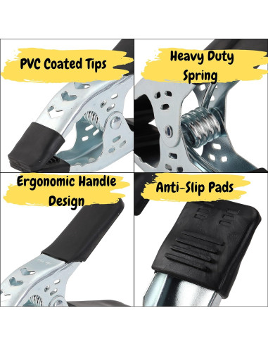 Abrazaderas de Resorte Mr. Pen 15.24 cm Alta Resistencia Metal - Set de 2