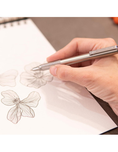 Bolígrafo retráctil Zebra Pen F-701 acero inoxidable 0.5mm