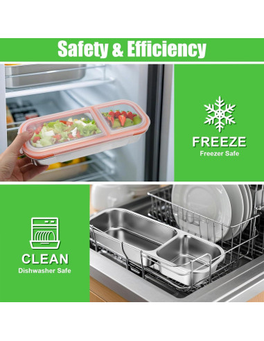 Contenedor de Snack Palksky Acero Inoxidable 2 Compartimentos 0.6L