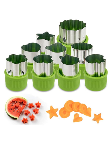 Juego de Cortadores de Galletas YomiFamily 9 Piezas Acero Inoxidable Juego de Cortadores de Galletas YomiFamily 9 Piezas Acero Inoxidable