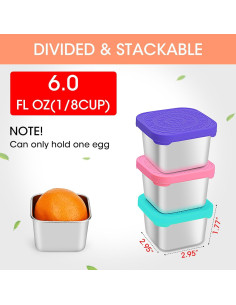 Contenedores de Snacks Haldane Acero Inoxidable 170ml 4 Piezas 2