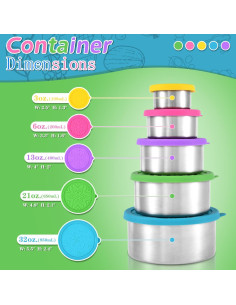 Contenedores de Acero Inoxidable UPTRUST 5 Tamaños a Prueba de Fugas 2