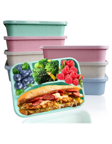 Paquete de 8 Cajas Bento Aellabus, Contenedores Reutilizables 1000ml