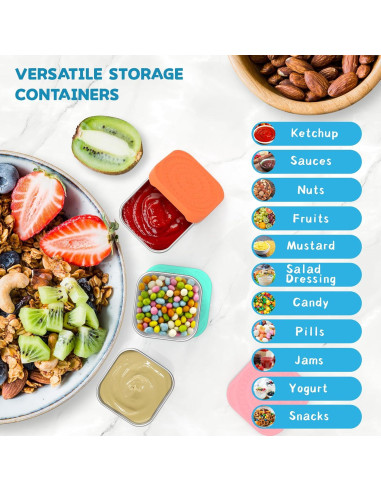 Paquete de 6 Contenedores de Snack CasaCulina 180ml Acero Inoxidable