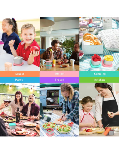 Paquete de 6 Contenedores de Snack CasaCulina 180ml Acero Inoxidable