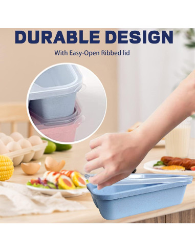 Paquete de 8 Cajas Bento Aellabus, Contenedores Reutilizables 1000ml