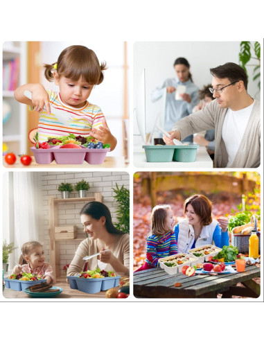 Paquete de 8 Cajas Bento Aellabus, Contenedores Reutilizables 1000ml