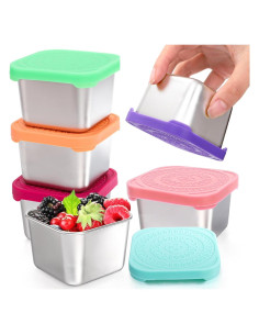 Paquete de 6 Contenedores de Snack Eorbow Acero Inoxidable 170g