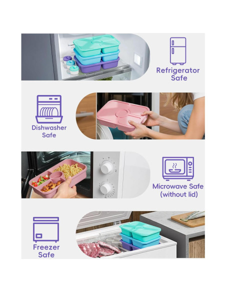 Contenedores de Almuerzo Canfanni 4 Pcs 1100ml Apilables Contenedores de Almuerzo Canfanni 4 Pcs 1100ml Apilables