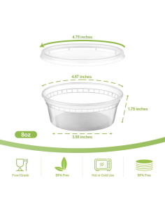 Contenedores Plásticos AOZITA 36 Sets 237 ml Herméticos 2