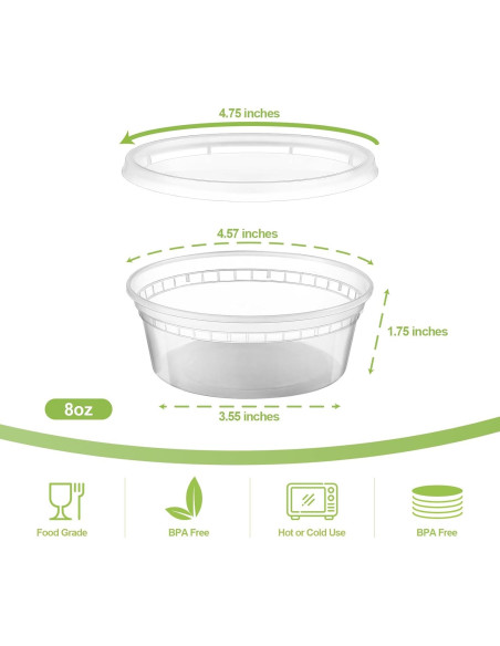 Contenedores Plásticos AOZITA 36 Sets 237 ml Herméticos