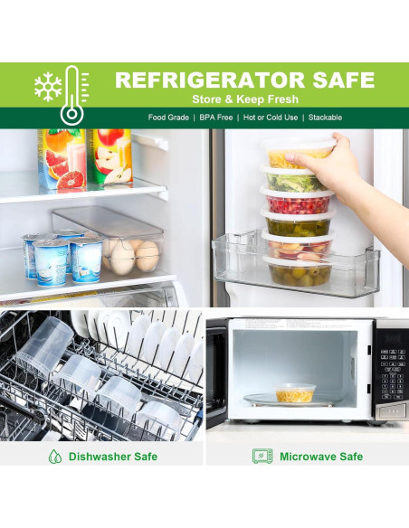 Contenedores Plásticos AOZITA 36 Sets 237 ml Herméticos