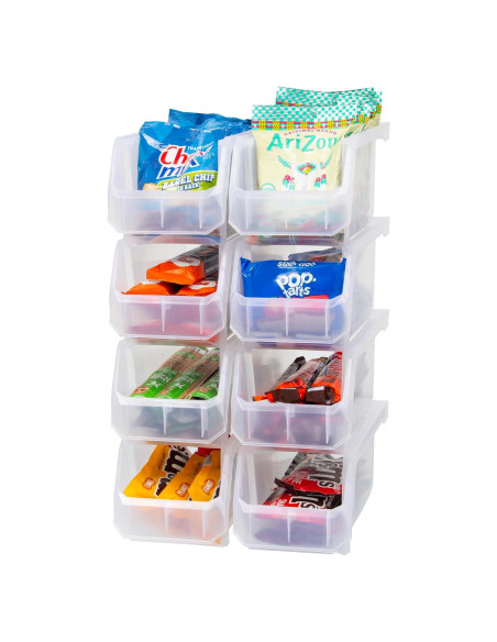Bins Apilables de Plástico READYSPACE, 8 Unidades Medianos 28x12.7x14cm