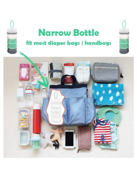 Dispensador de Fórmula para Bebés LADISO 4 Compartimentos Verde